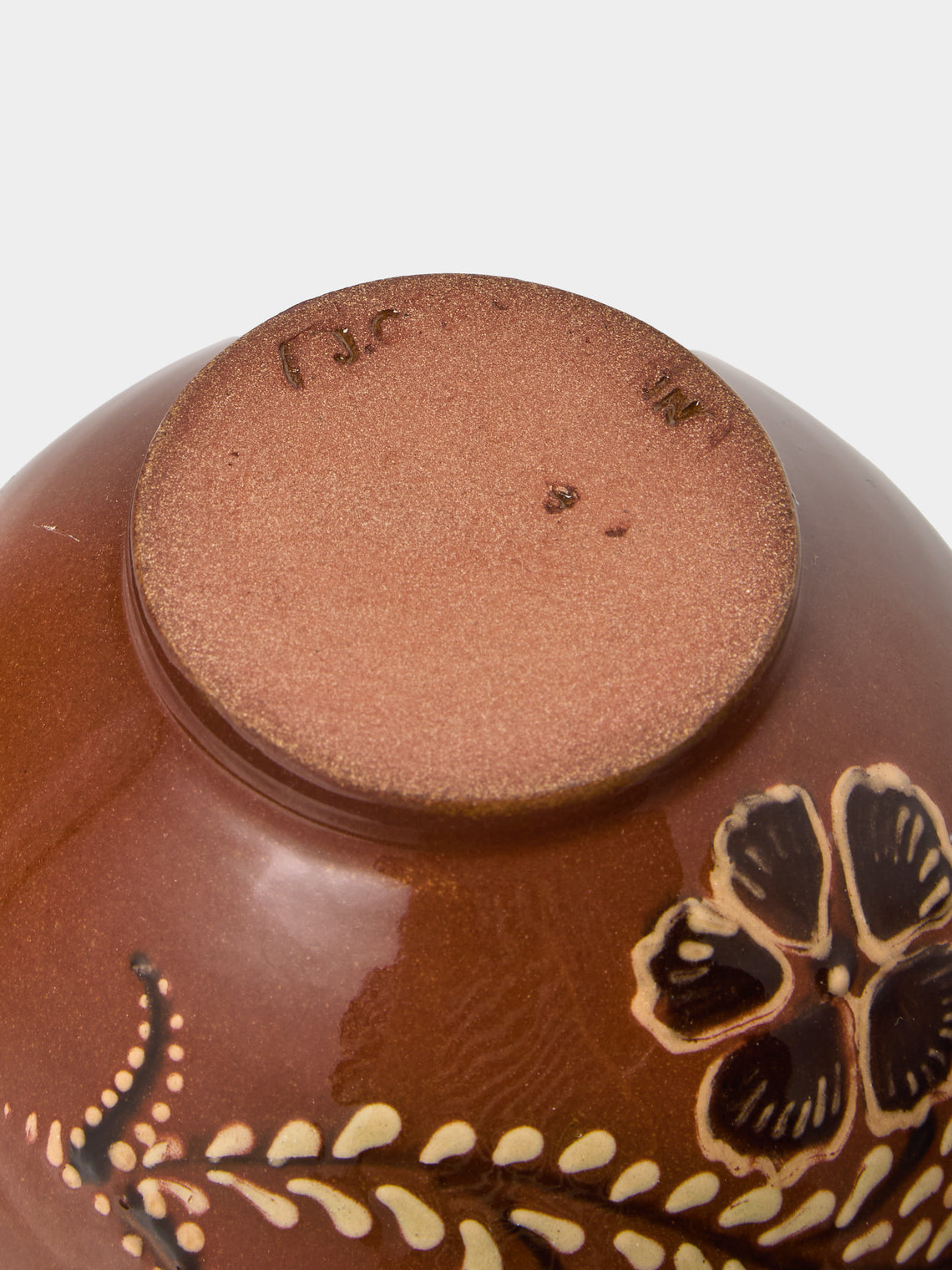 Poterie d’Évires - Flowers Hand-Painted Ceramic Bowls (Set of 3) - Dark brown - ABASK