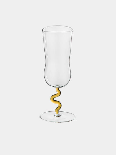 River Valadez - Hand-Blown Pina Colada Glasses (Set of 2) - Clear - ABASK - 