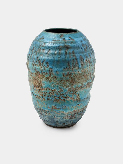 Peter Speliopoulos Projects - Hand-Thrown Stoneware Vase (10in/25.5cm) - Blue - ABASK - 