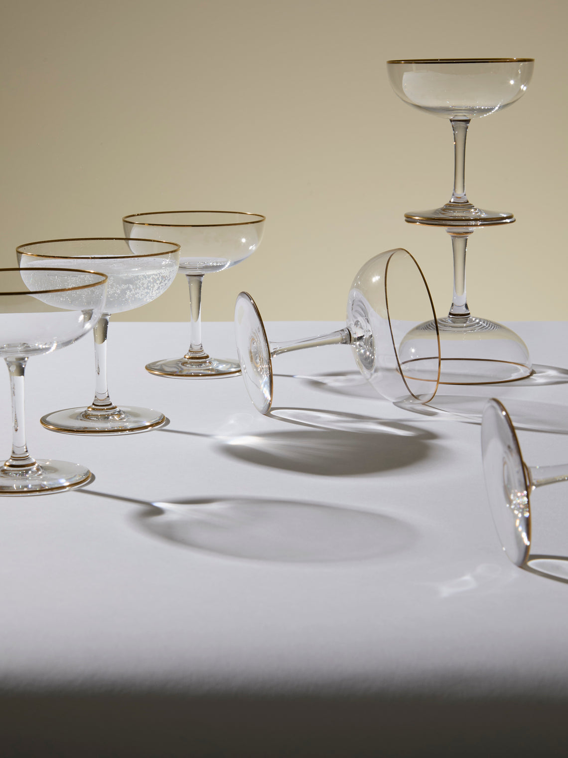 Antique and Vintage - 1900s Baccarat Crystal Champagne Coupes (Set of 12) - Clear - ABASK