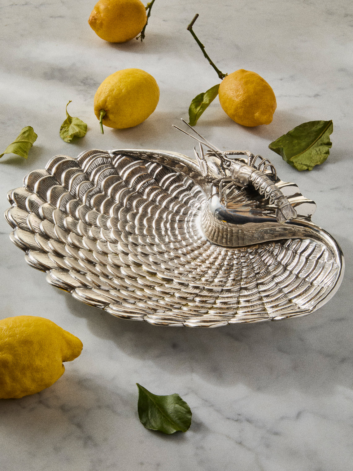 Antique and Vintage - 1980s Solid Silver Langoustine Platter - Silver - ABASK