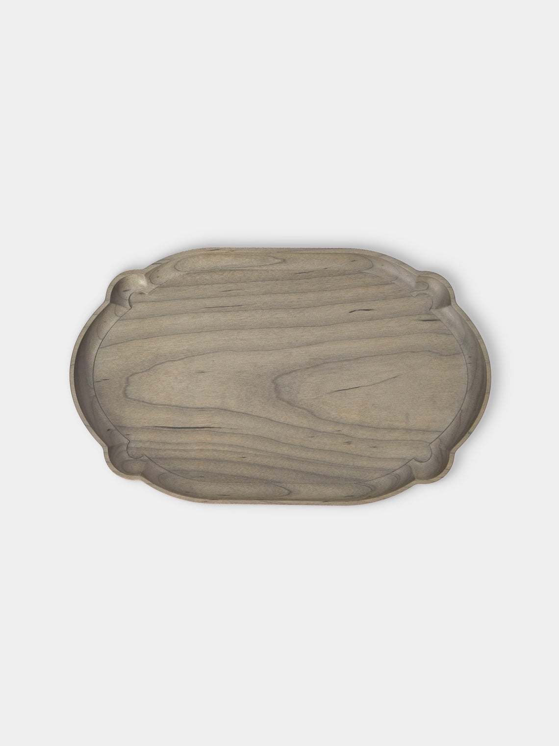Ifuji - Italian Hand-Carved Wood Oval Tray (10.5in/27cm) - Brown - ABASK - 