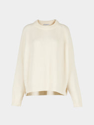 Dusan - Cashmere Crew-Neck Sweater | One Size - Ivory - ABASK - 