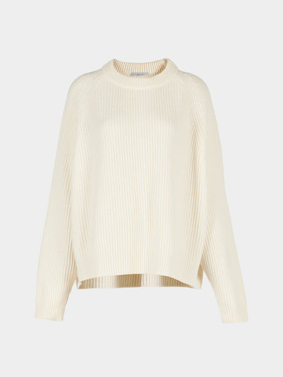 Dusan - Cashmere Crew-Neck Sweater | One Size - Ivory - ABASK - 