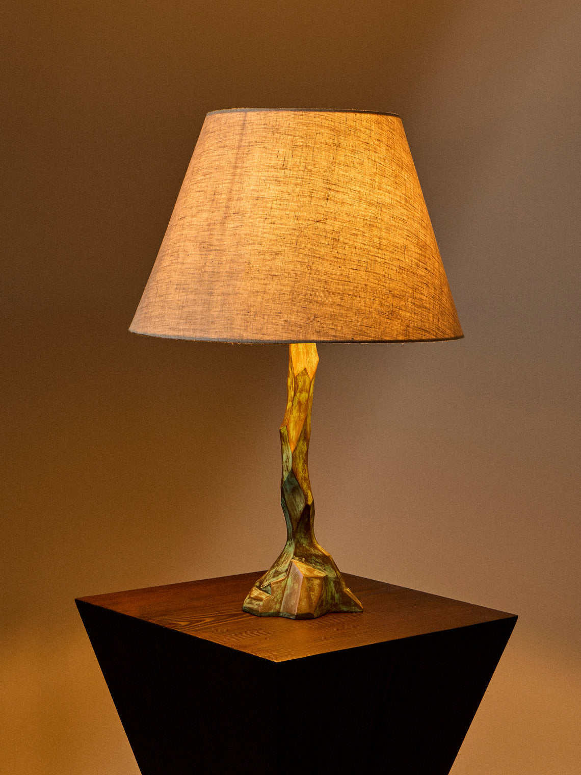 Viya - Leh Brass and Linen Table Lamp - Brass - ABASK