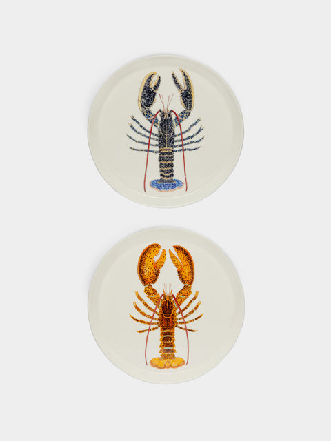 Casa Adams - Lobster Hand-Painted Porcelain Dinner Plates (Set of 2) -  - ABASK - 