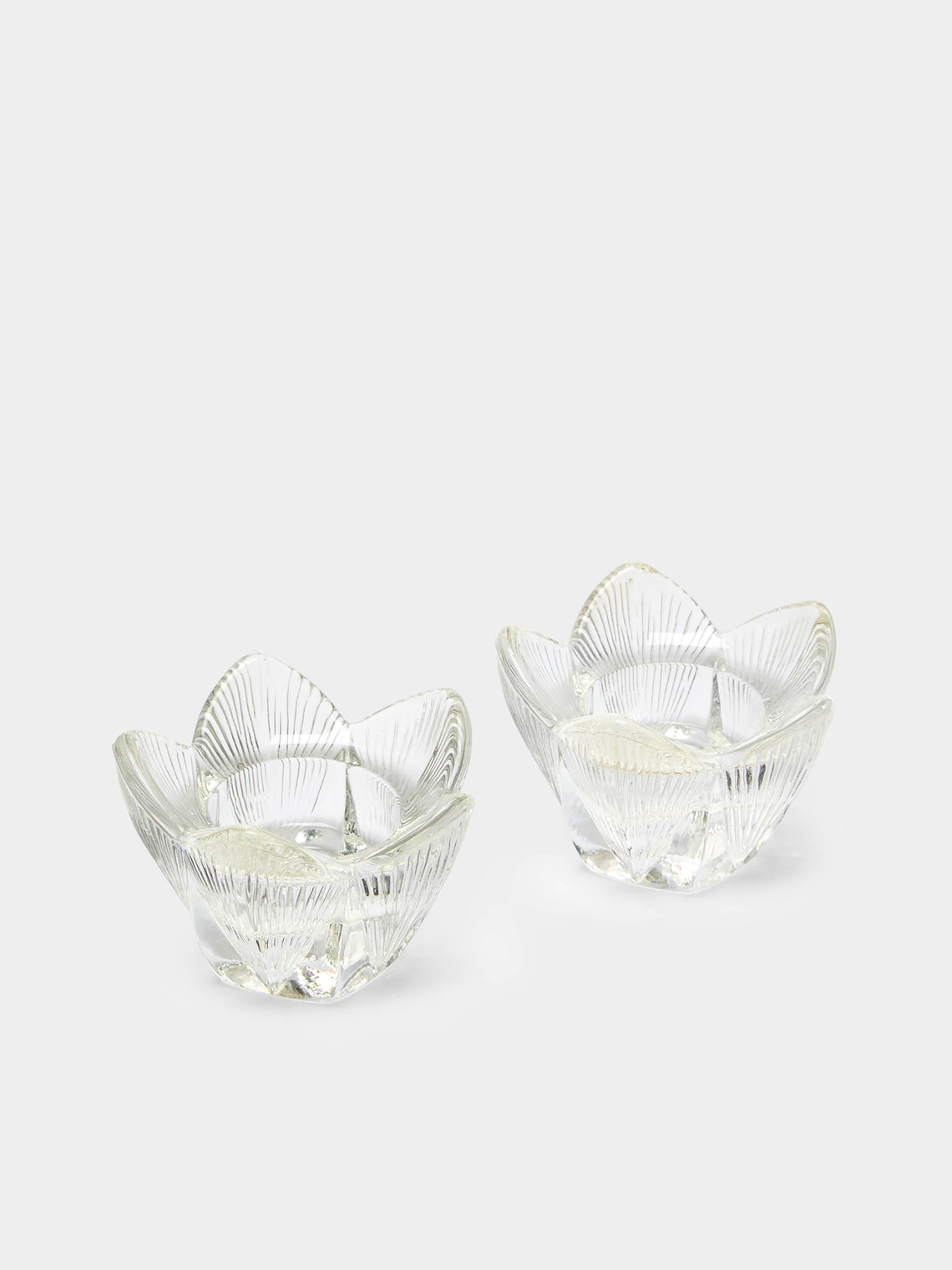 Antique and Vintage - 1930s Daum Flower Crystal Candle Holders (Set of 2) -  - ABASK