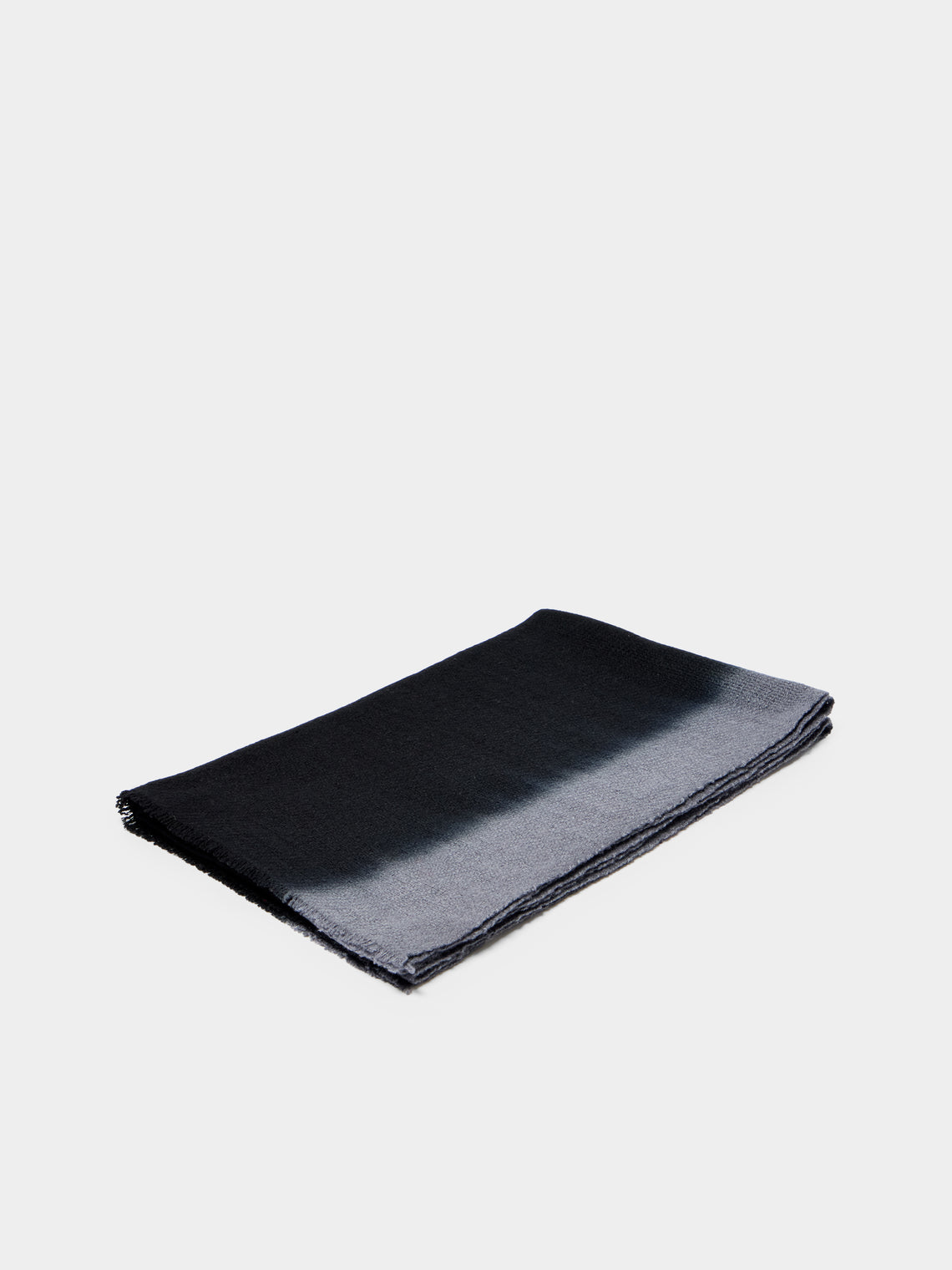 Me & K - Cashmere Ombré-Border Scarf (78.5in/2m) - Black - ABASK