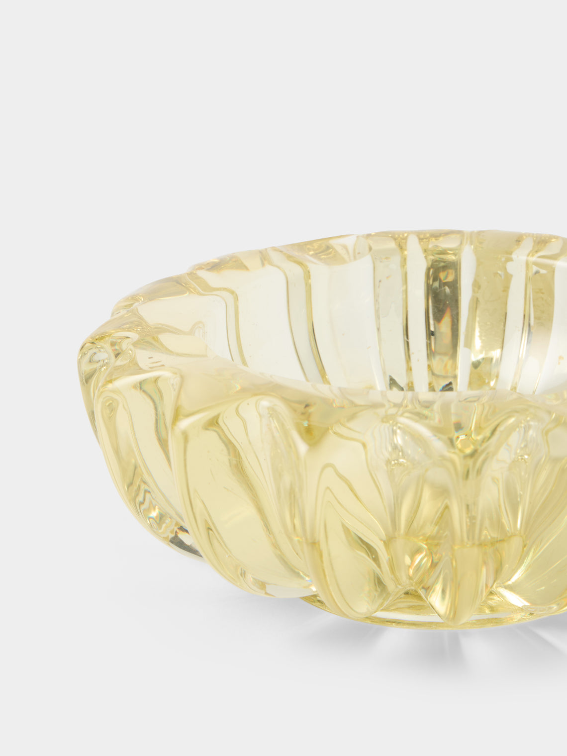 Antique and Vintage - 1950s Pierre d'Avesn Crystal Vide Poche - Yellow - ABASK