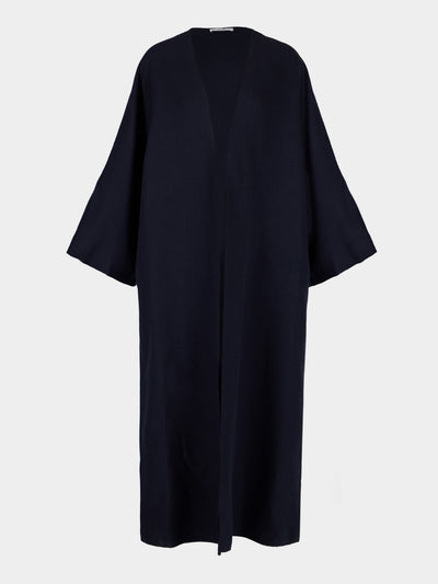 Dusan - Wool V-Neck Robe | One Size - Navy - ABASK - 