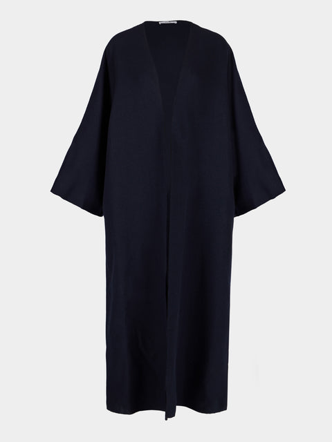 Dusan - Wool V-Neck Robe | One Size - Navy - ABASK - 
