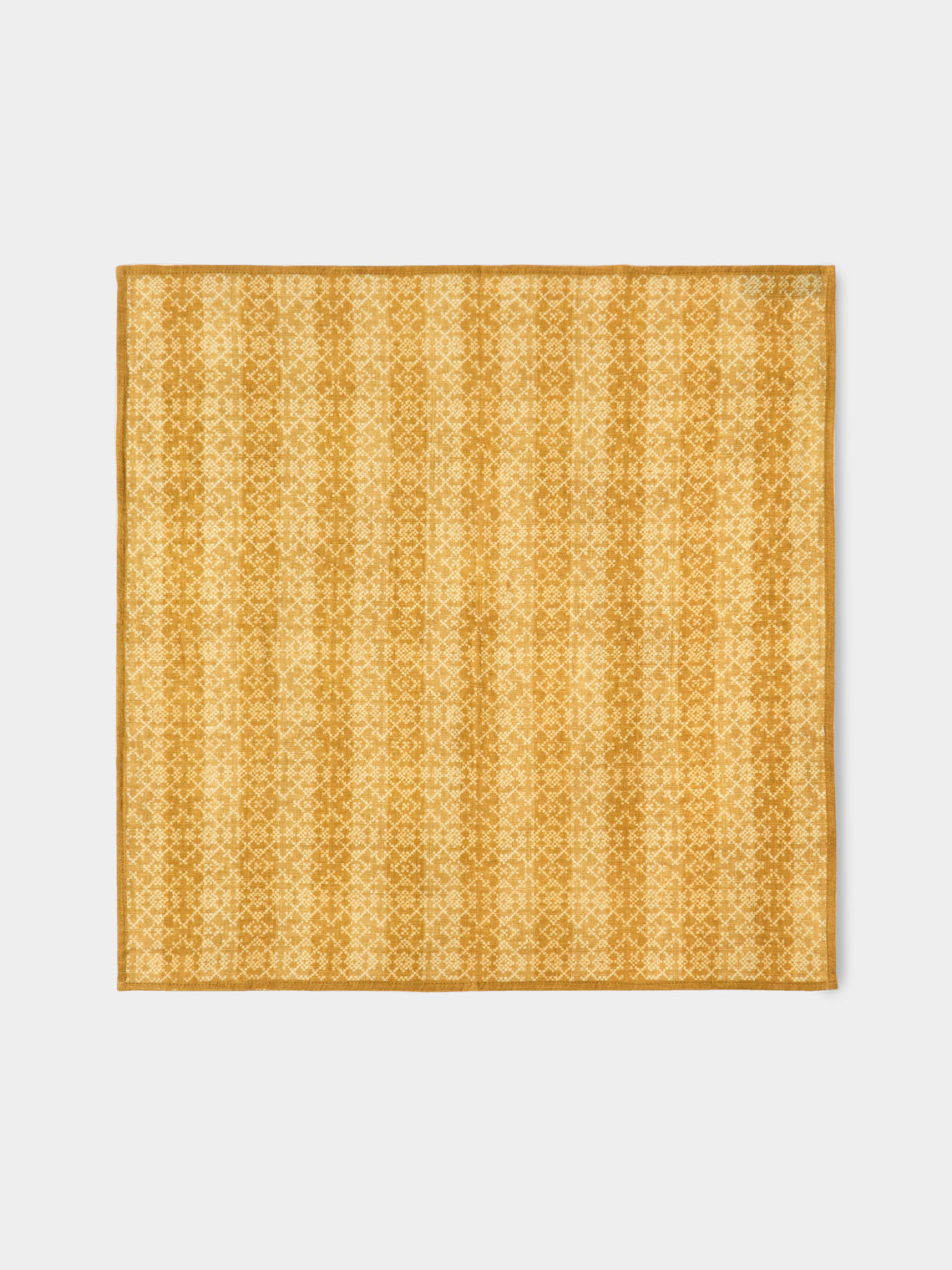 D'Ascoli - | Set of 4 | Annika Printed Linen Napkins - Yellow - ABASK