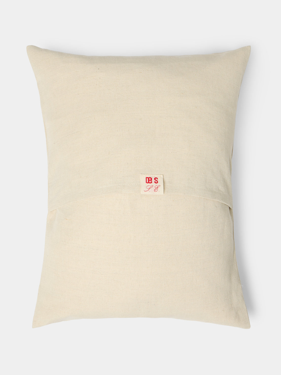 Oeuvres Sensibles - Vase Hand-Embroidered Cotton and Hemp Cushion (15.5in/40cm) - Cream - ABASK
