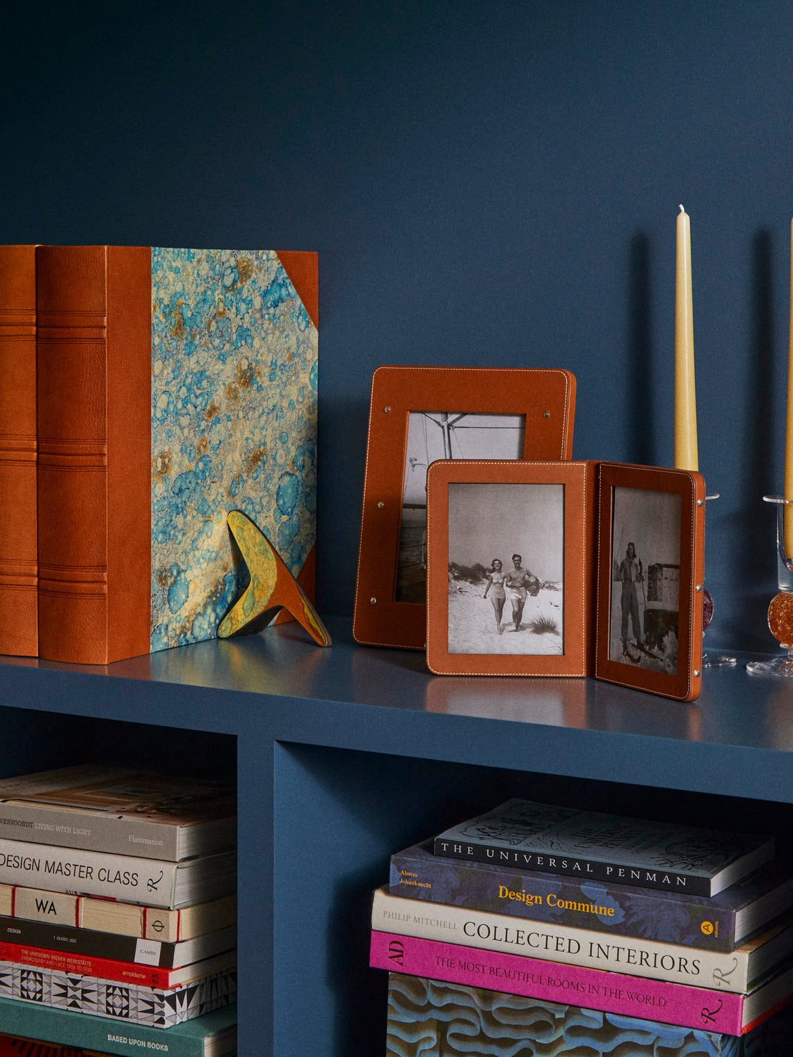 Hand-Marbled Leather Bound Large Photo Album
