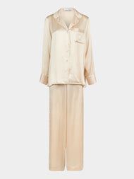 Thierry Colson - The Albertine Silk Pajama Set - Ivory - ABASK - 