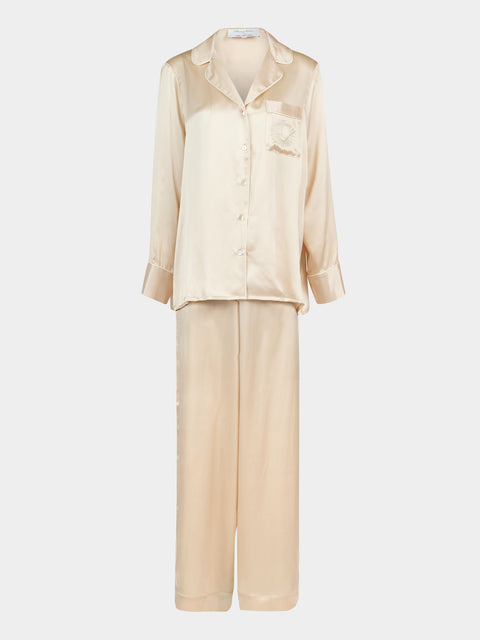 Thierry Colson - The Albertine Silk Pajama Set - Ivory - ABASK - 