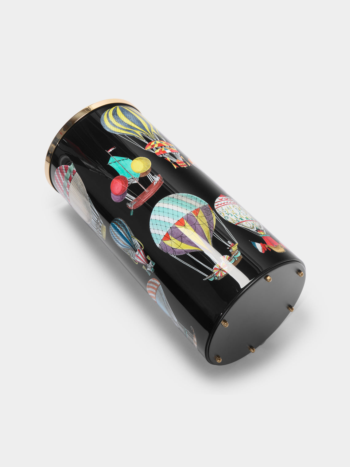 Fornasetti - Palloni Wood and Brass Umbrella Stand - Black - ABASK