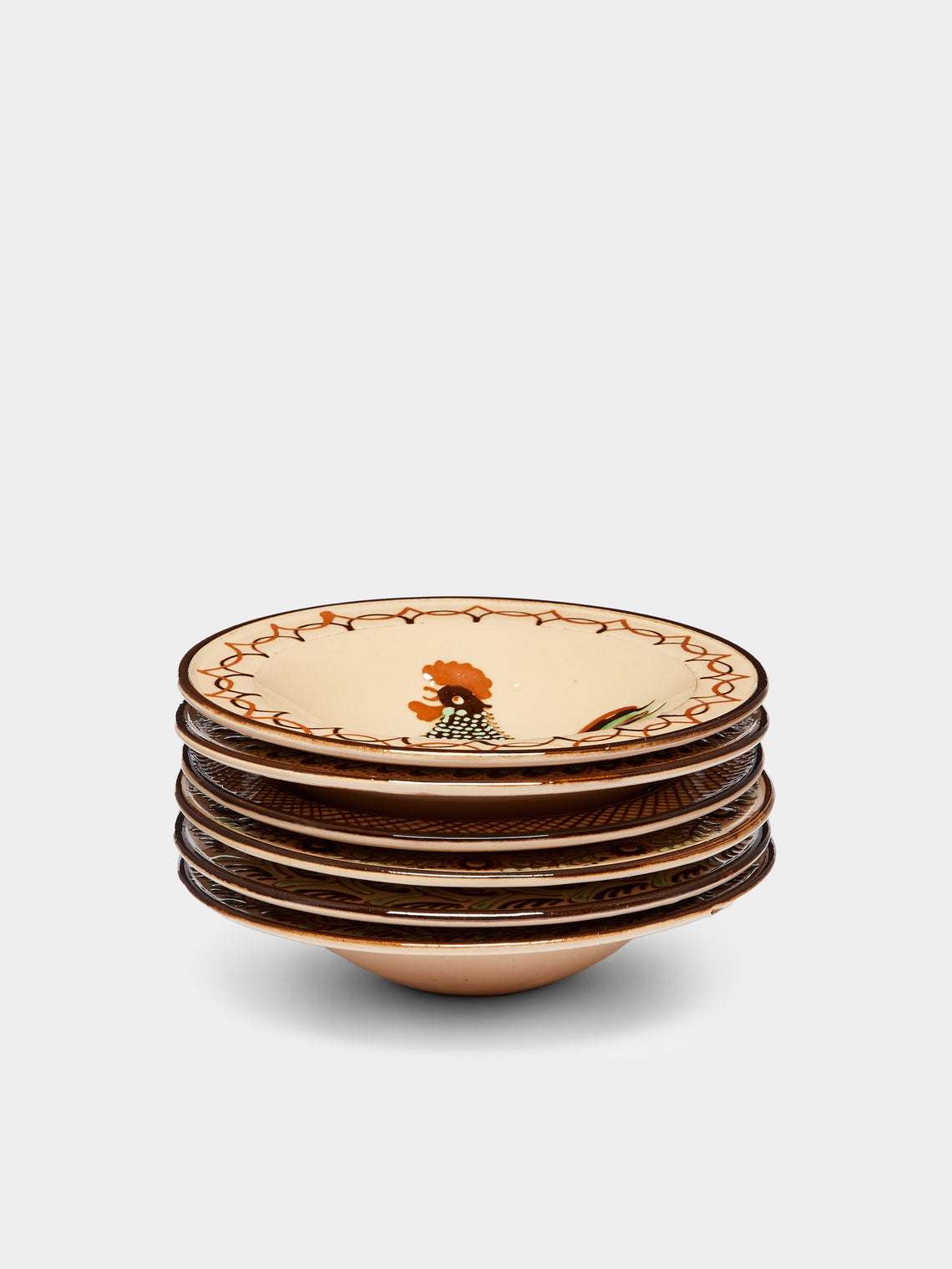 Poterie d’Évires - Animals Hand-Painted Ceramic Breakfast Bowls (Set of 6) -  - ABASK