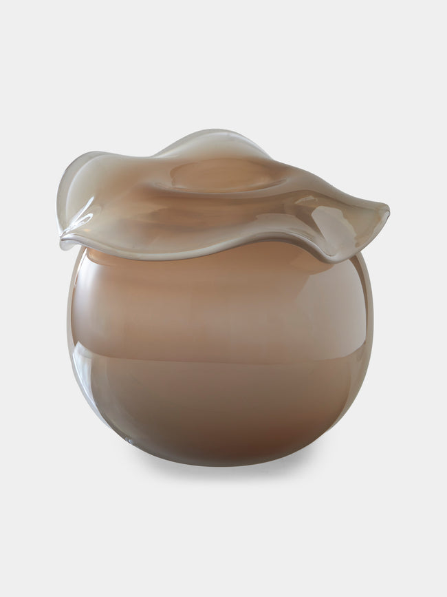 Oog Objects - 13 Hand-Blown Glass Vase (9in/23.5cm) - Brown - ABASK - 