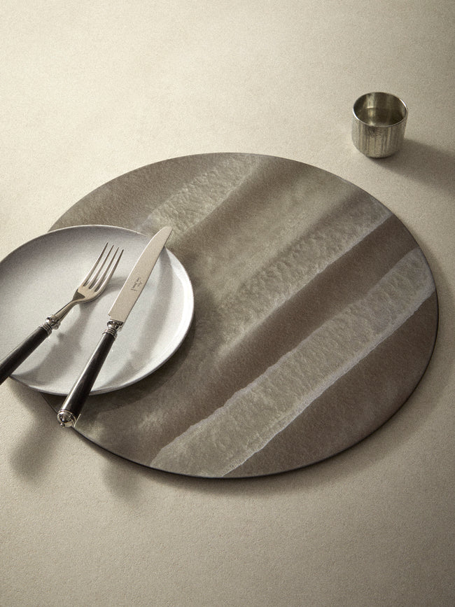 MAAR Design - | Set of 4 | Noce Hand-Painted Lacquered Placemats - Gray - ABASK