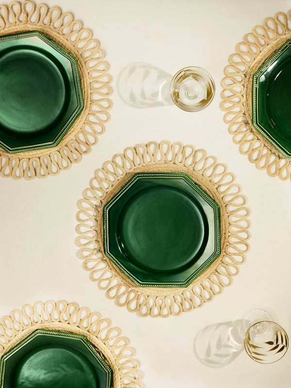 Maison Pichon Uzès - Louis XVI Hand-Glazed Ceramic Dinner Plates (Set of 4) -  - ABASK