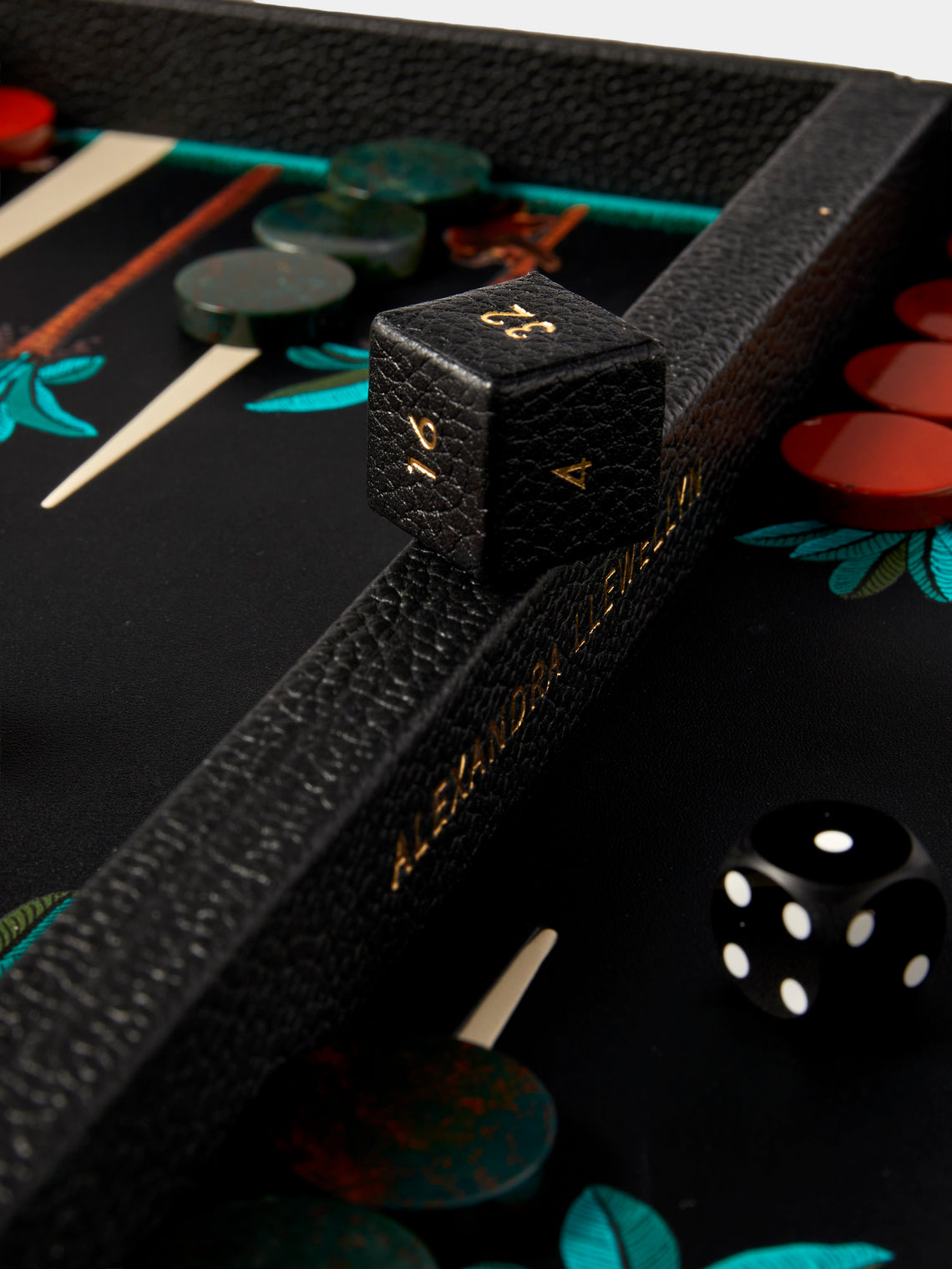 Alexandra Llewellyn - On Safari: Monkey Leather Travel Backgammon Set - Black - ABASK
