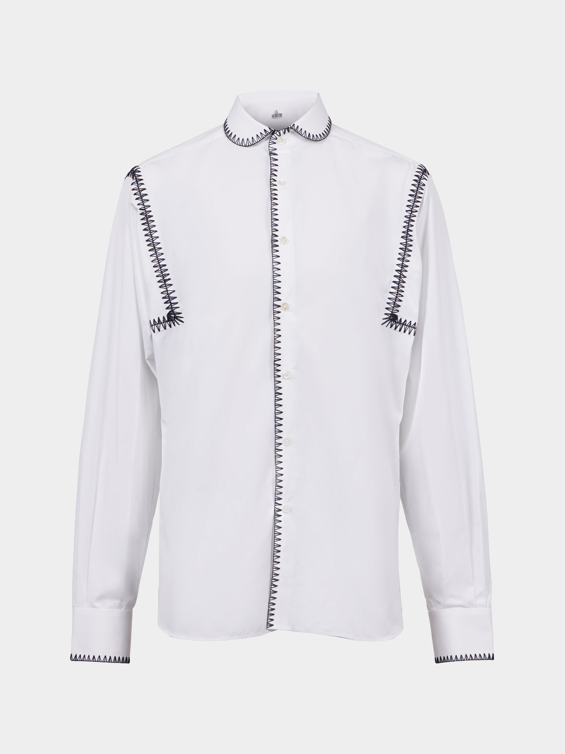 Sebline - Marocaine Hand-Embroidered Cotton Shirt | Size: M/L - White - ABASK - 