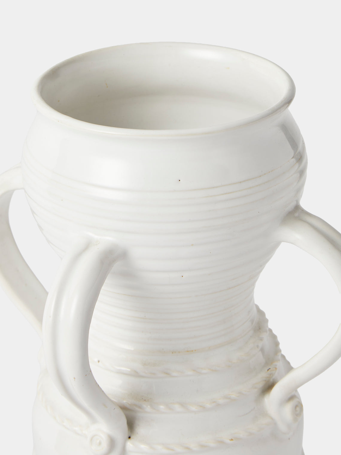 Antique and Vintage - 1940s Émile Tessier Ceramic Vase (12.5in/32cm) - White - ABASK