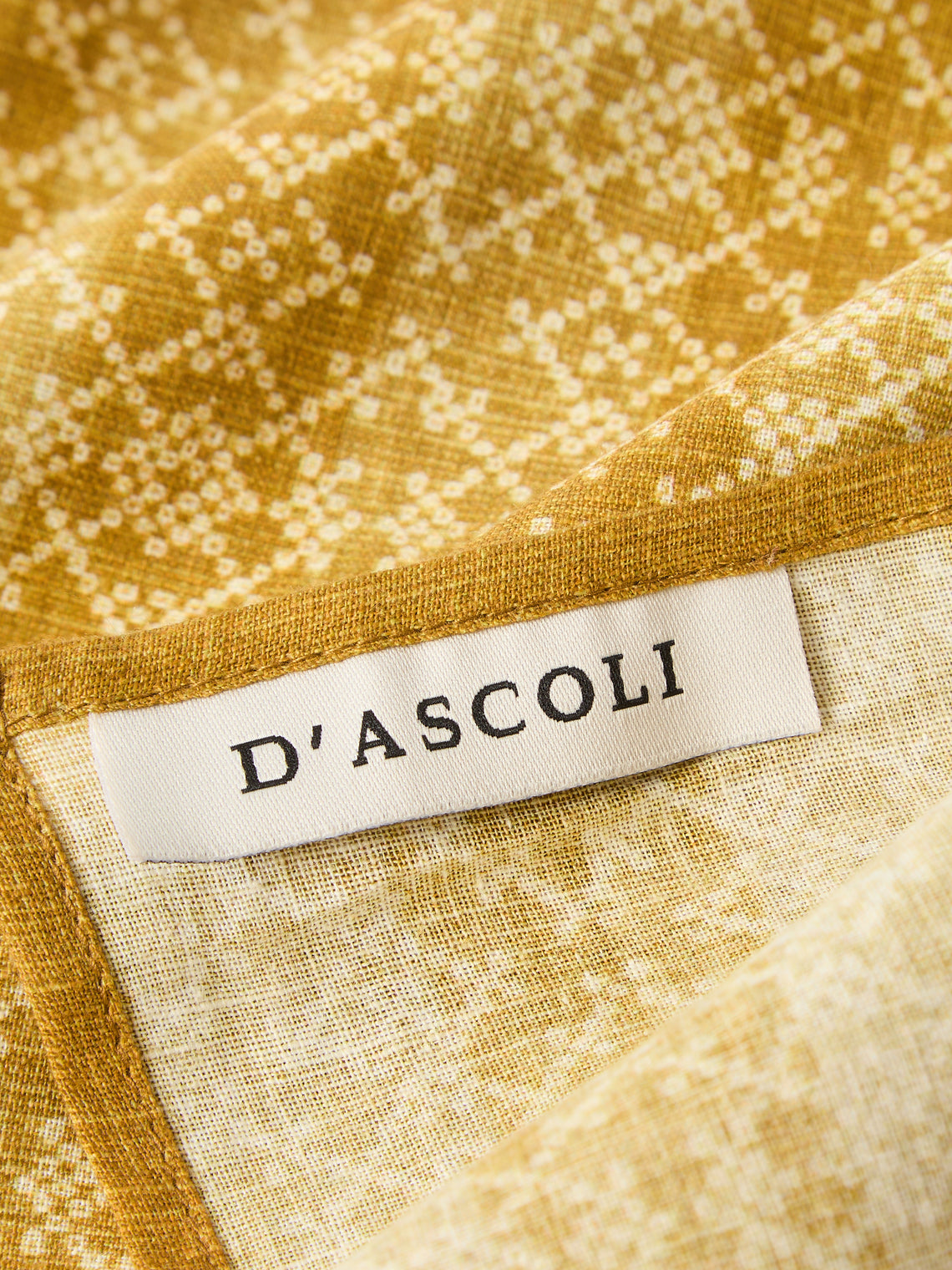 D'Ascoli - | Set of 4 | Annika Printed Linen Napkins - Yellow - ABASK