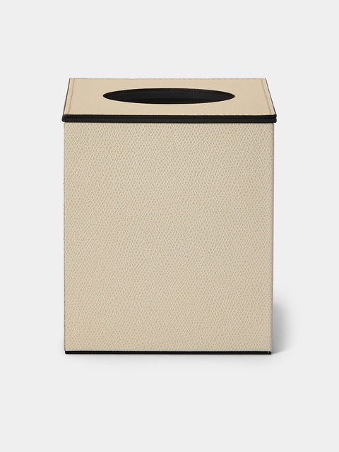 Pinetti - Leather Magnetic Tissue Box - Cream - ABASK - 