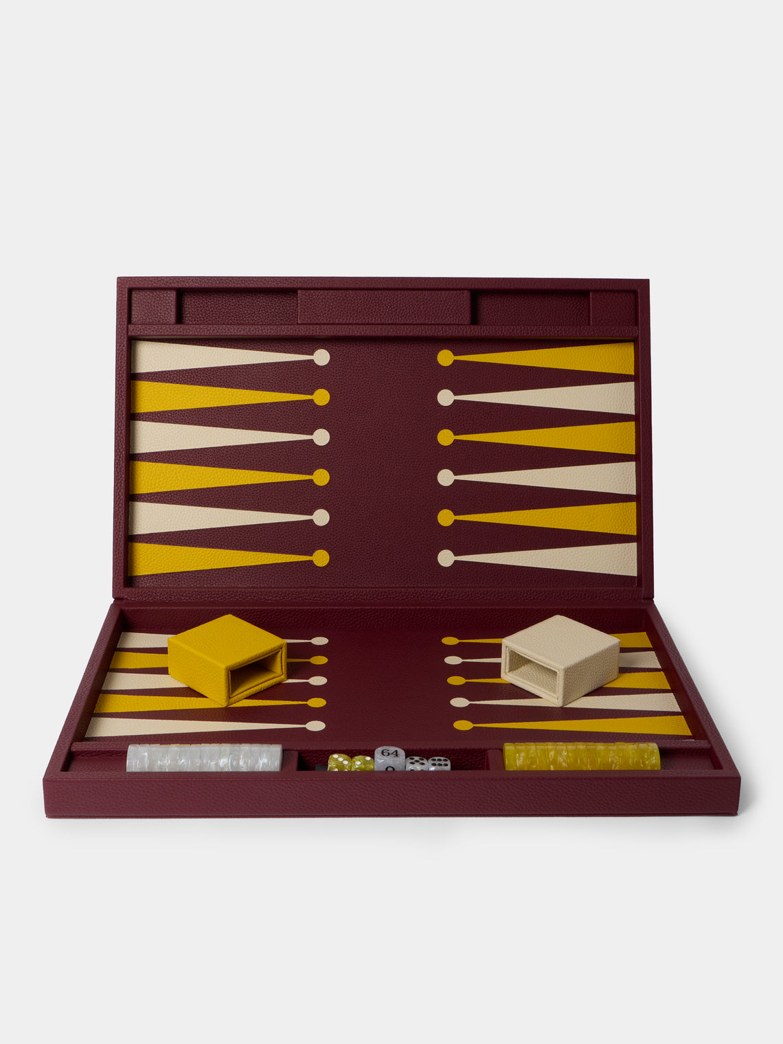 Belotier - Leather Large Backgammon Set - Burgundy - ABASK