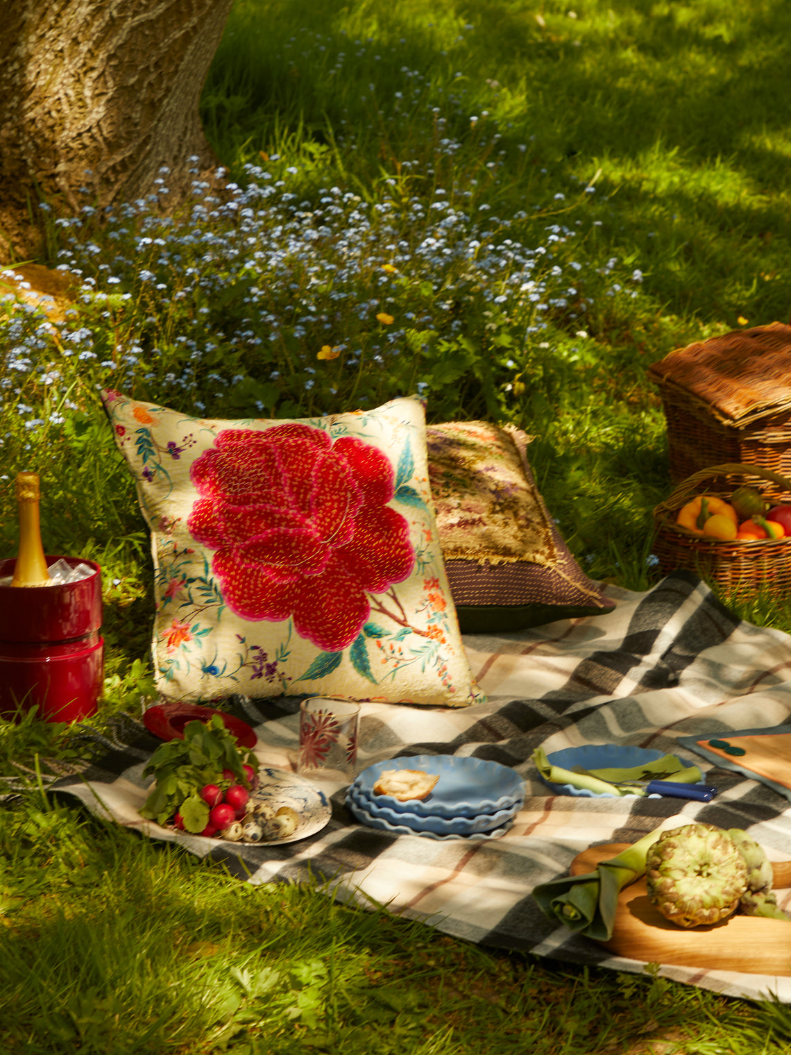 By Walid - 1920s Chinese Embroidery Silk Cushion -  - ABASK