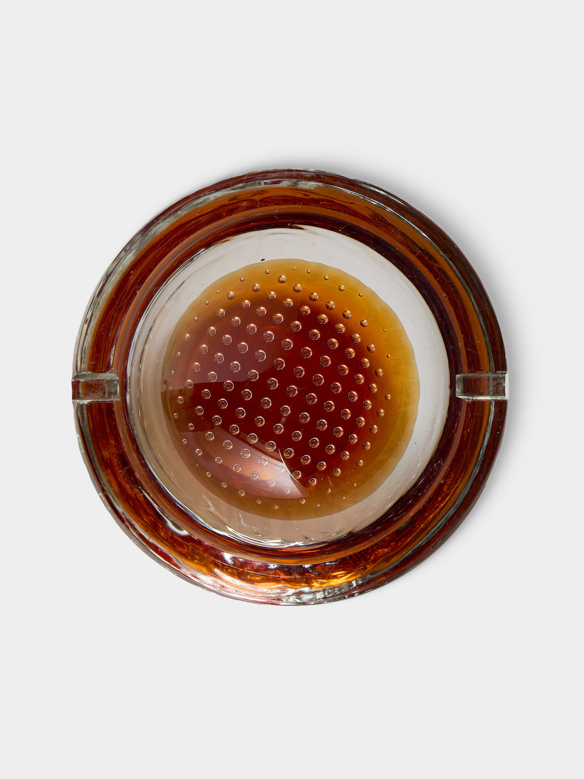 Antique and Vintage - Mid-Century Murano Glass Ashtray - Orange - ABASK