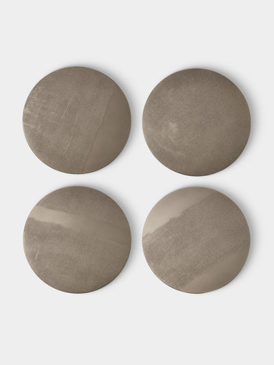 MAAR Design - | Set of 4 | Platino Hand-Painted Lacquered Placemats - Gray - ABASK - 