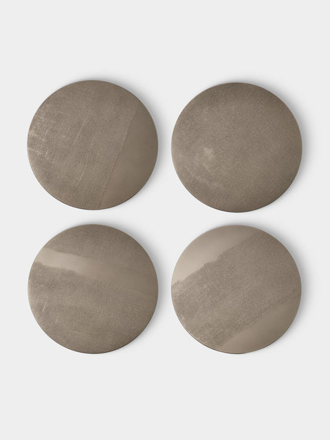 MAAR Design - | Set of 4 | Platino Hand-Painted Lacquered Placemats - Gray - ABASK - 