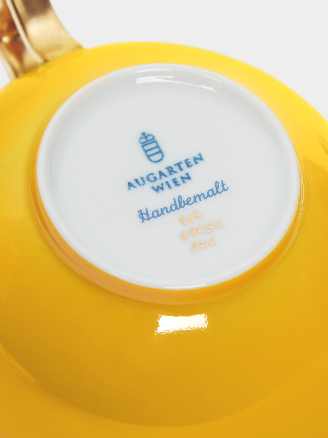 Augarten - Belvedere Hand-Painted Porcelain Teacup and Saucer (Set of 2) - Yellow - ABASK