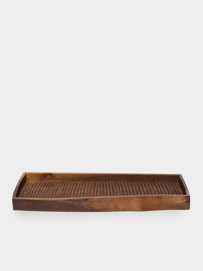 Thursday Furniture - Hand-Carved Walnut Platter - Dark Brown - ABASK - 