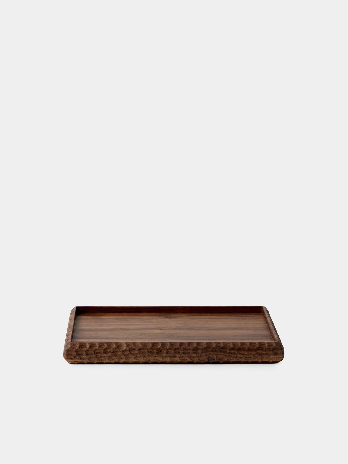 Droulers - Bosco Bordo Selvatico Hand-Carved Walnut Tray (8in/20cm) - Brown - ABASK