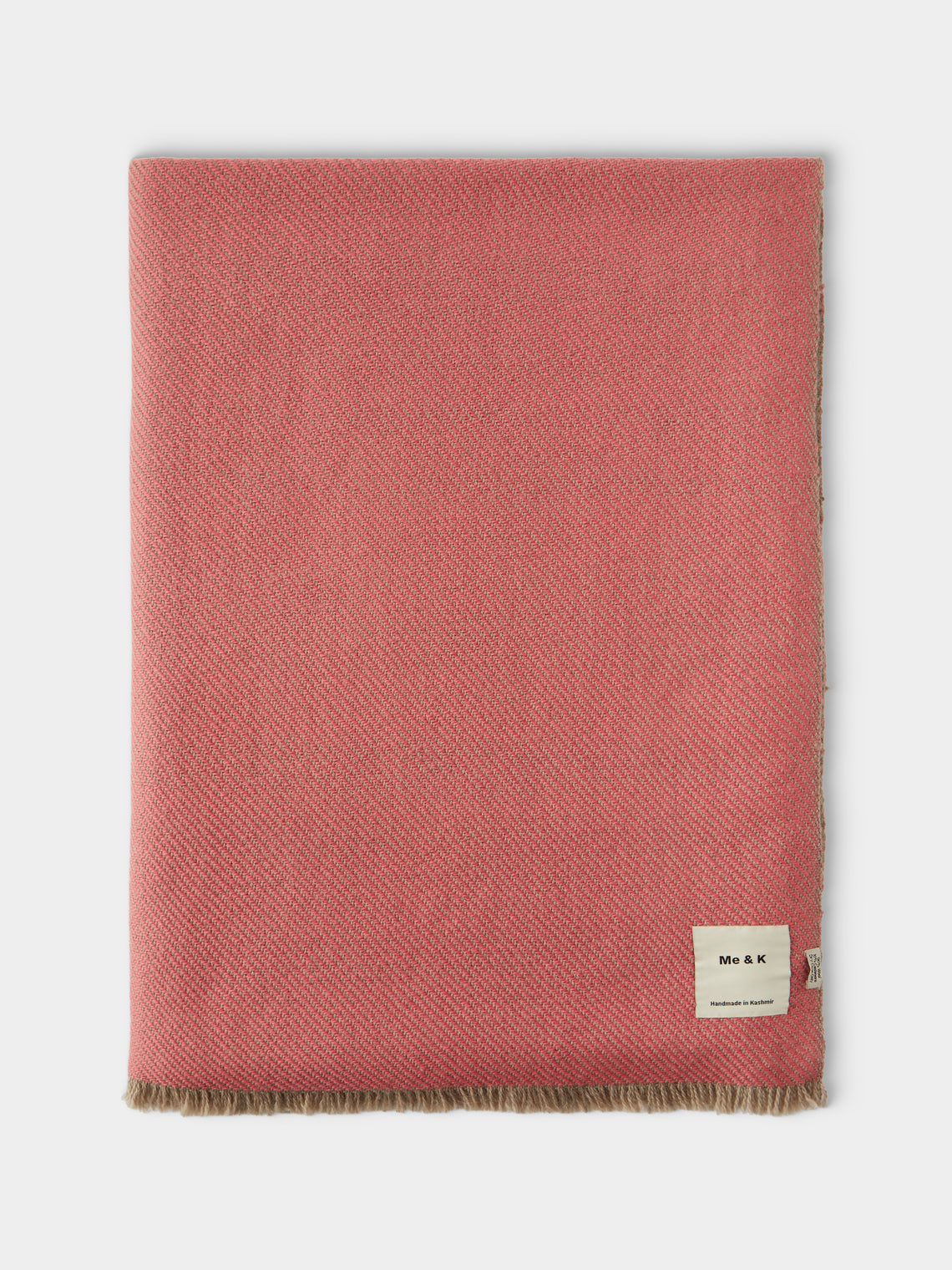 Me & K - Reversible Merino Wool and Cashmere King-Size Blanket (106in/2.7m) - Pink - ABASK
