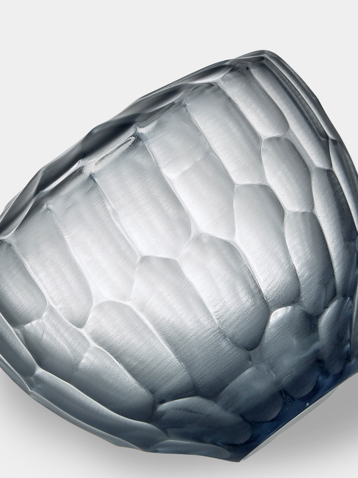 Micheluzzi Glass - Goccia Acciaio Bamboo Hand-Blown Murano Glass Vase (6in/15cm) - Clear - ABASK