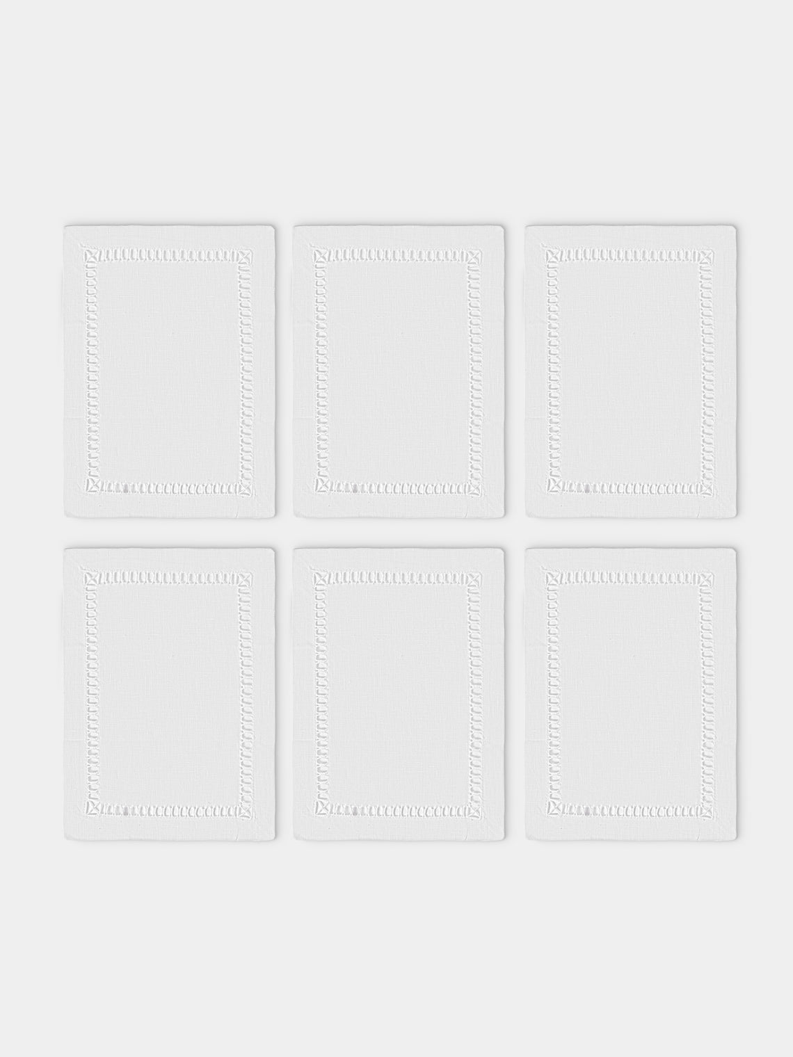 Los Encajeros - Tokyo Linen Cocktail Napkins (Set of 6) - White - ABASK - 