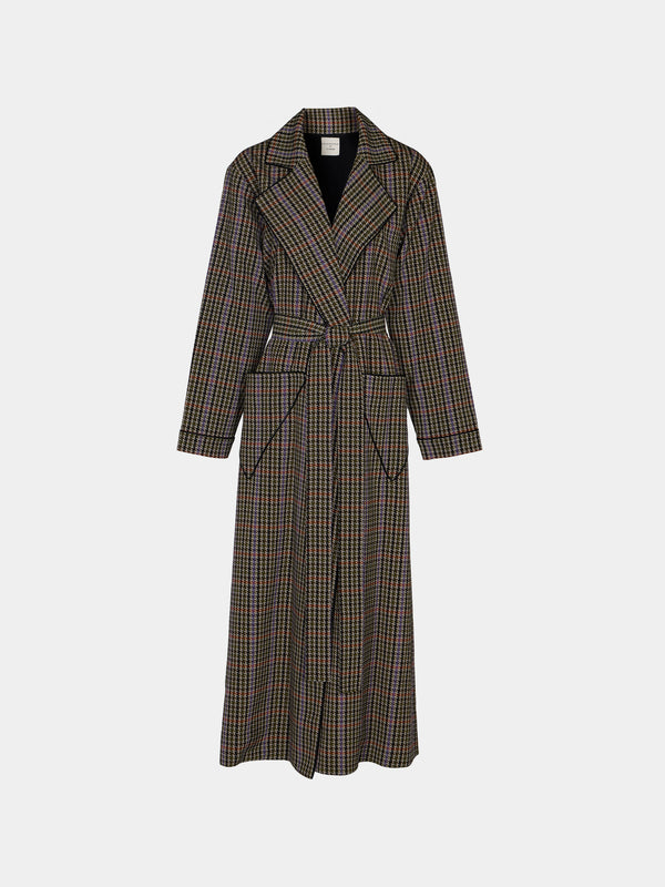 Emilia Wickstead - Georgette Houndstooth Robe | Size: L -  - ABASK - 