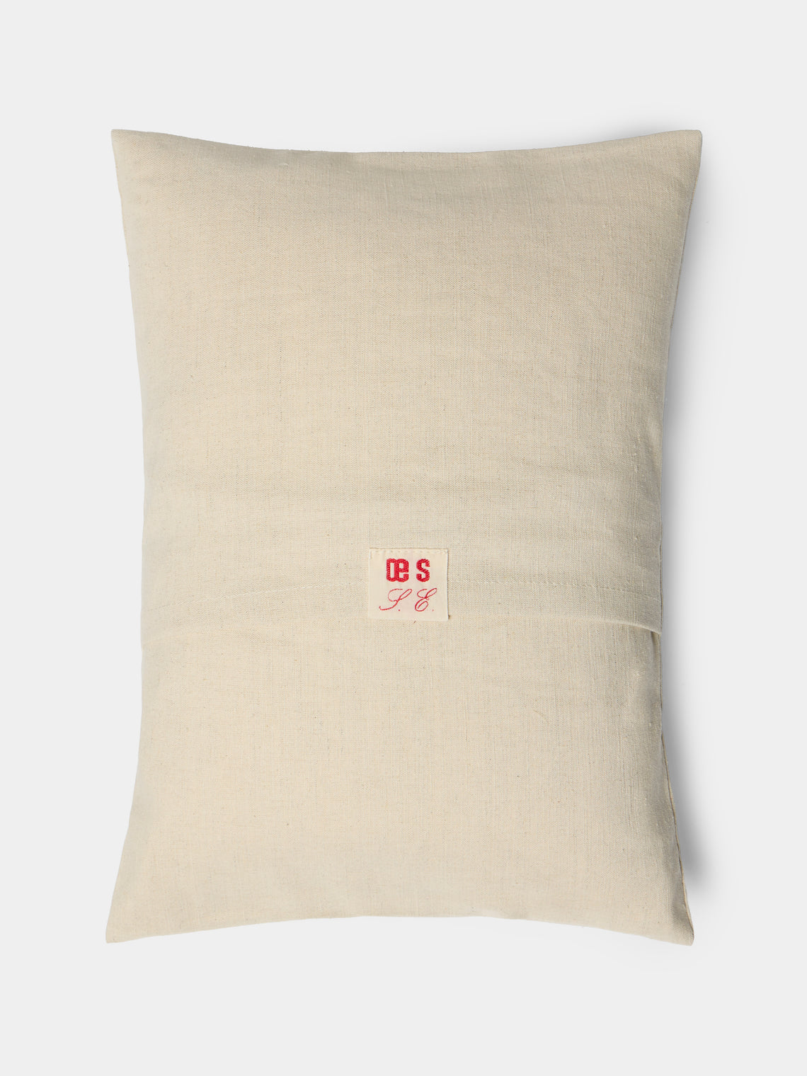 Oeuvres Sensibles - Candle Hand-Embroidered Cotton and Hemp Cushion (15.5in/40cm) - Cream - ABASK