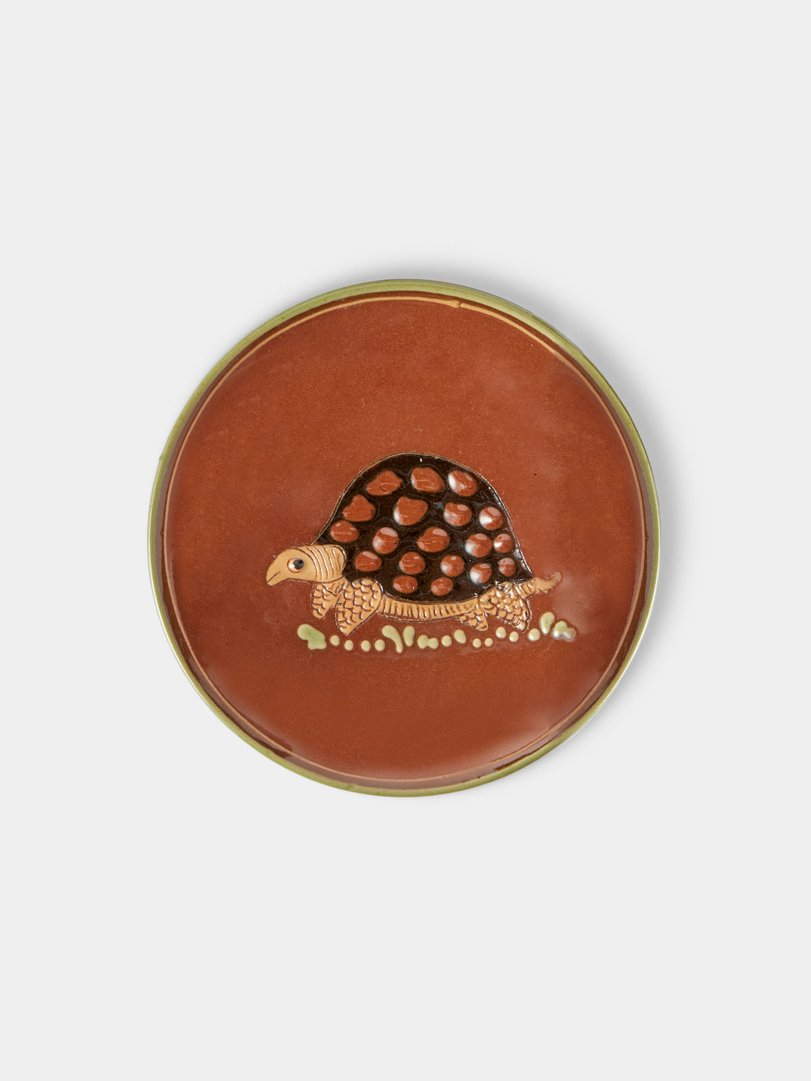 Poterie d’Évires - Animals Hand-Painted Ceramic Plates – 5.5in/14cm (Set of 4) - Light Brown - ABASK