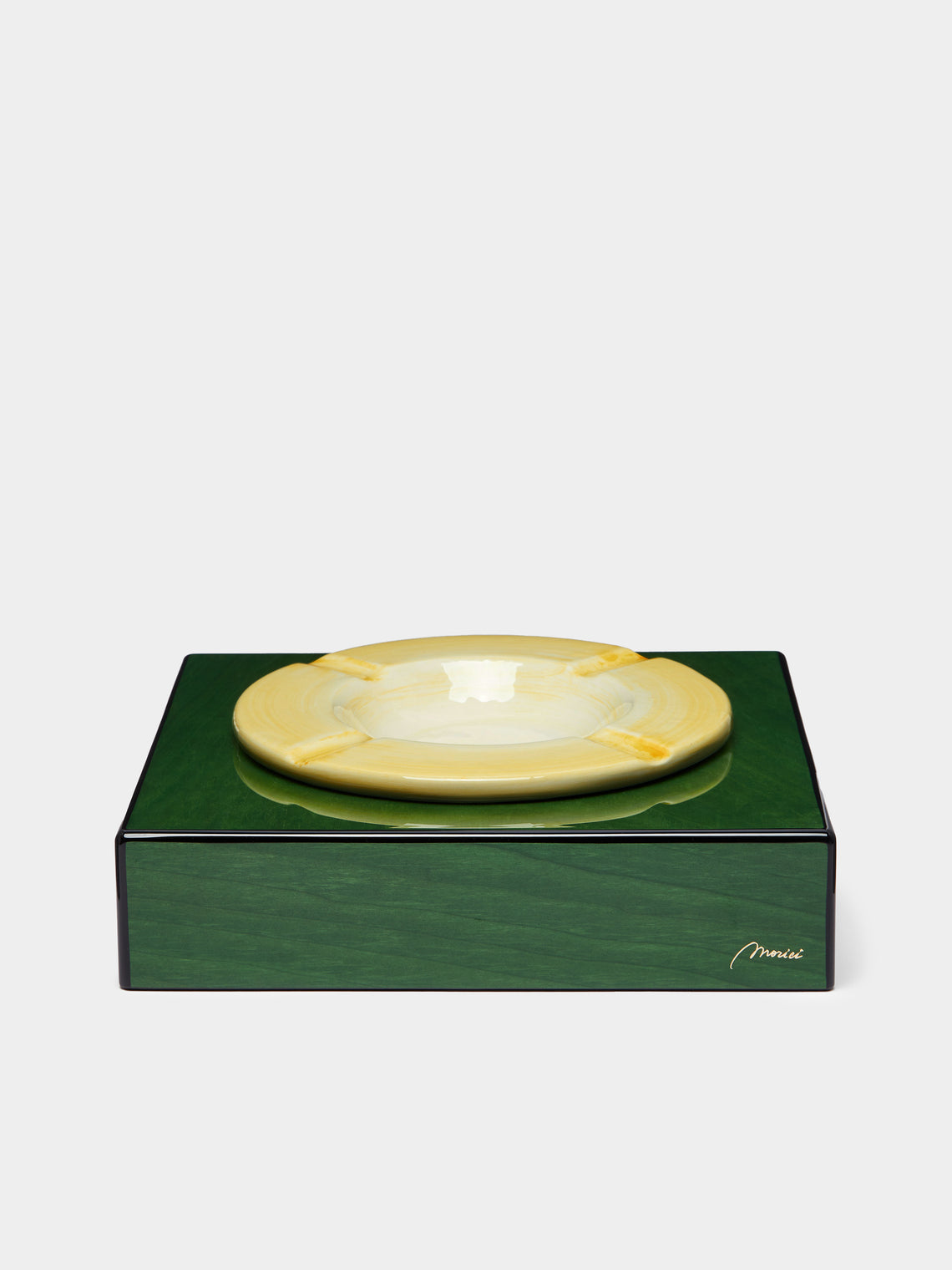 Morici - Roma Wood Ashtray - Green - ABASK - 