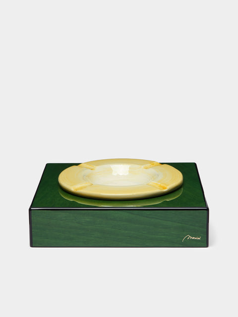 Morici - Roma Wood Ashtray - Green - ABASK - 