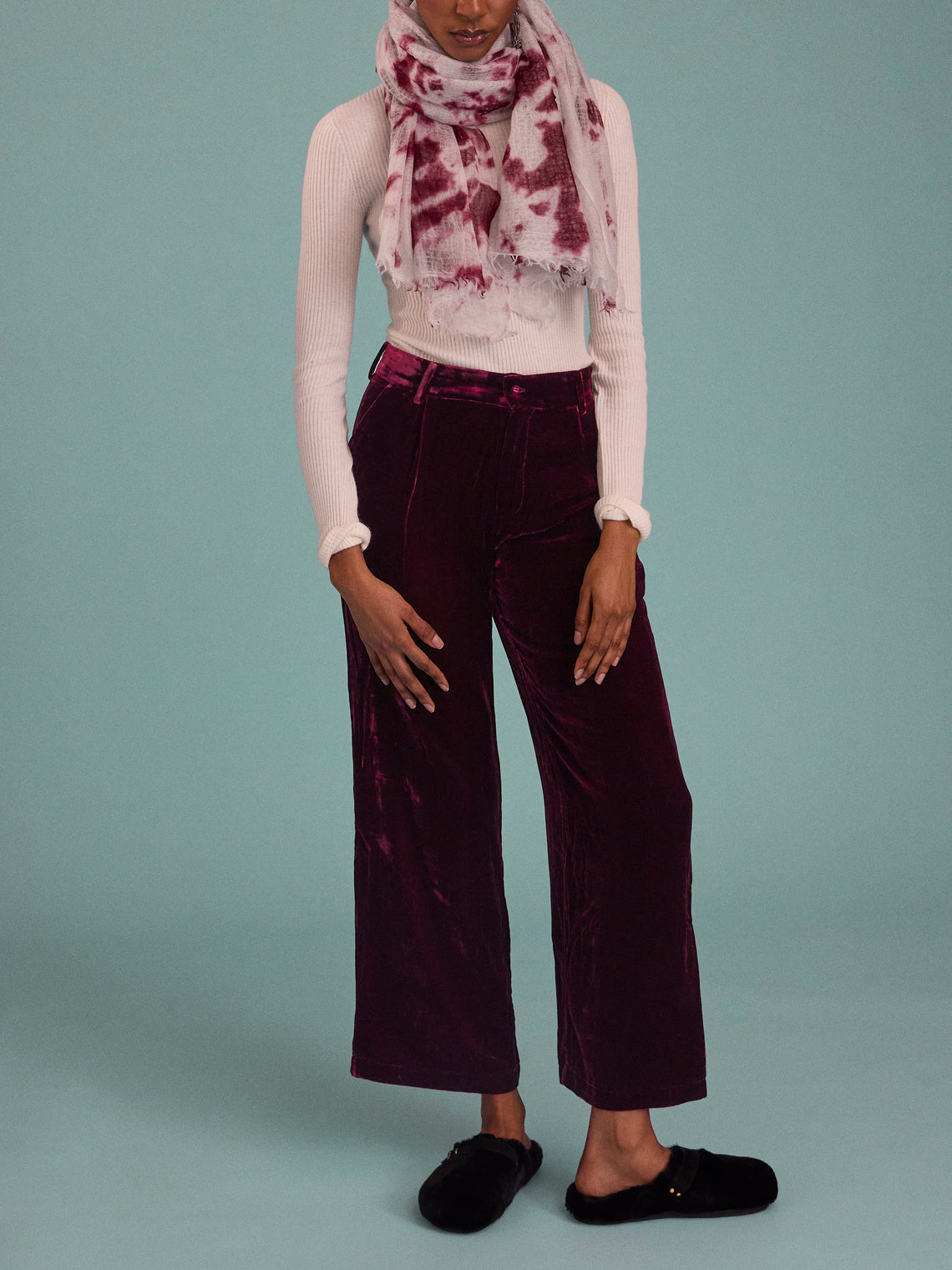 Yali Milano - Velvet Trousers - Red - ABASK