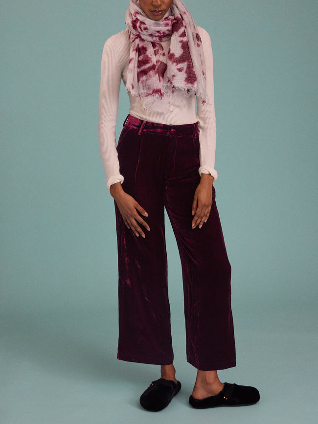 Yali Milano - Velvet Trousers - Red - ABASK