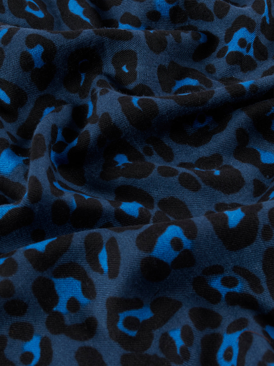 Me & K - Cashmere Leopard Bandana Scarf (37.5in/95cm) - Blue - ABASK