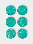 Objet Luxe - Mother-of-Pearl Coasters (Set of 6) - Blue - ABASK - 